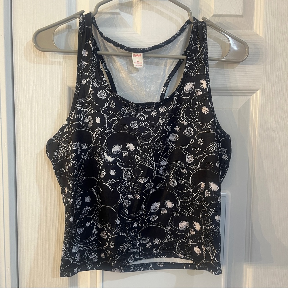 ROMWE Black and White Striped Tank Top